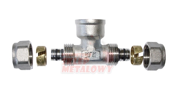 PEX Trójnik skręcany 20x1/2x20 PEX-GW-PEX