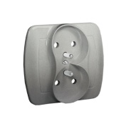 Gniazdo podwójne AKORD AGZ2 metalizowane aluminiowe