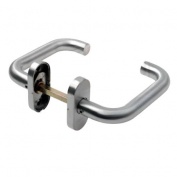 Klamka drzwiowa tarczki owalne AHW-600U nierdzewna trzpień 8mm ABLOY
