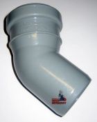 Kolano PCV szare 50/45° Wavin
