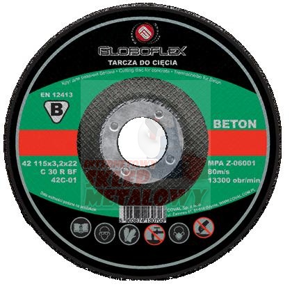 Tarcza do cięcia betonu wypukła 125x3,2mm